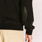 LEATHER ELBOW PATCH ZIP HOODED SWEAT