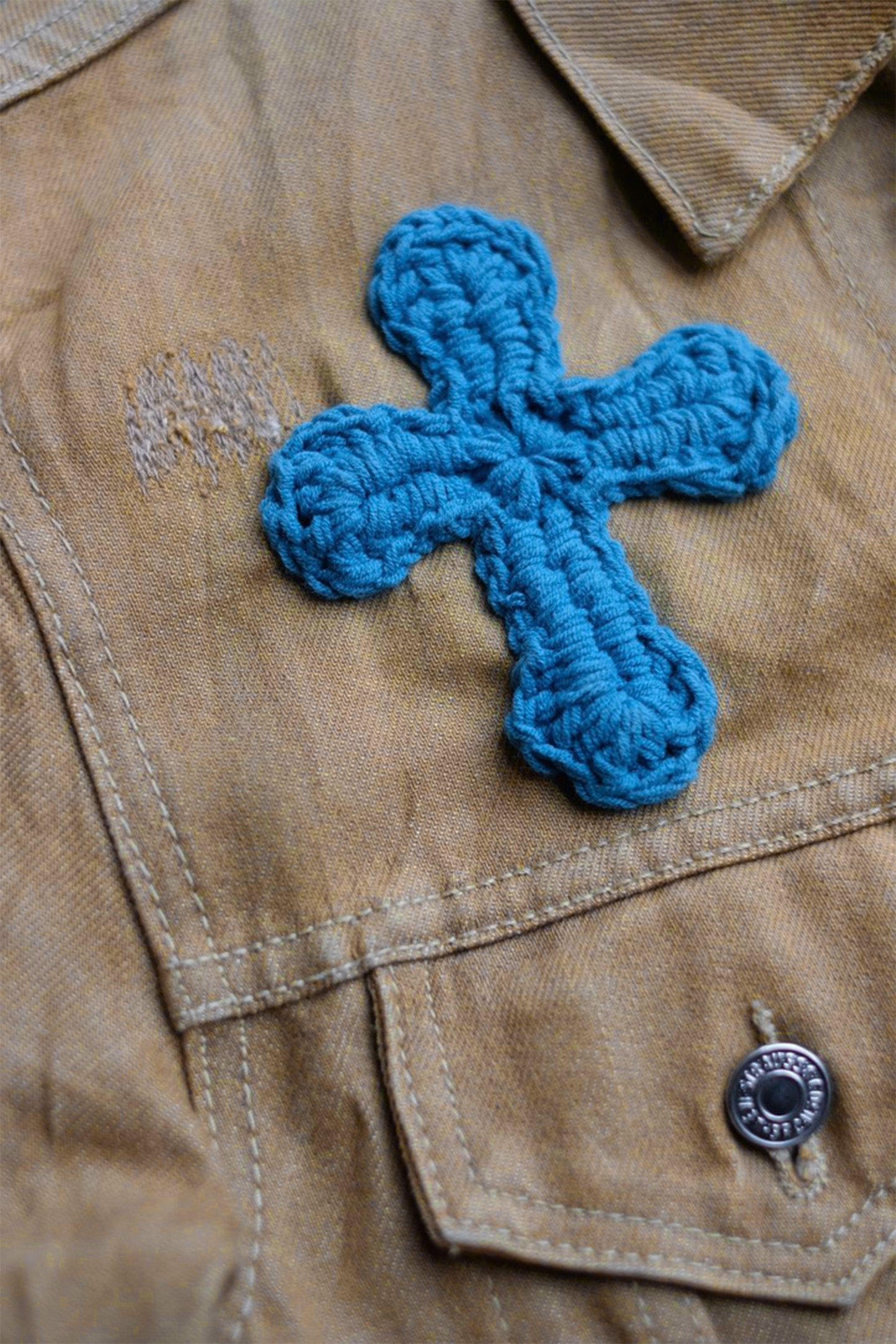 3D cross knit Denim Jacket