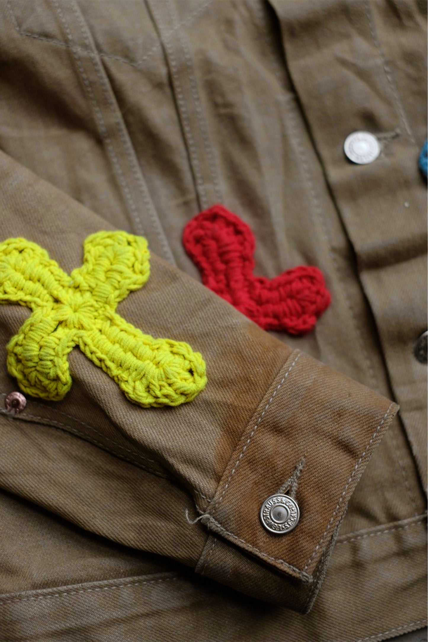 3D cross knit Denim Jacket