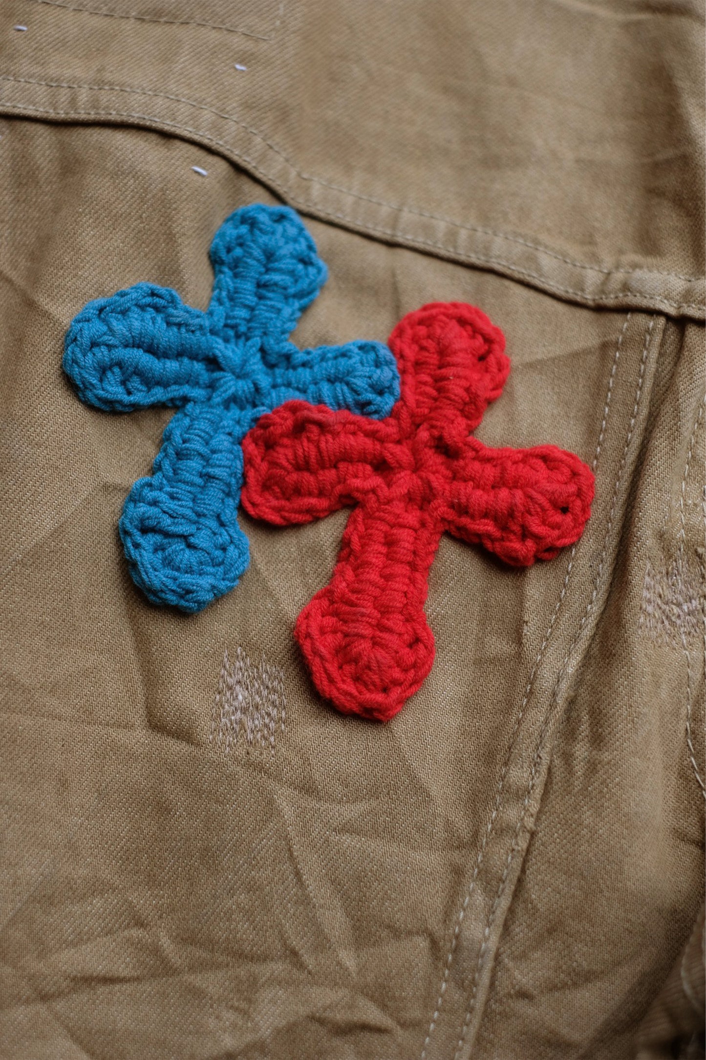 3D cross knit Denim Jacket