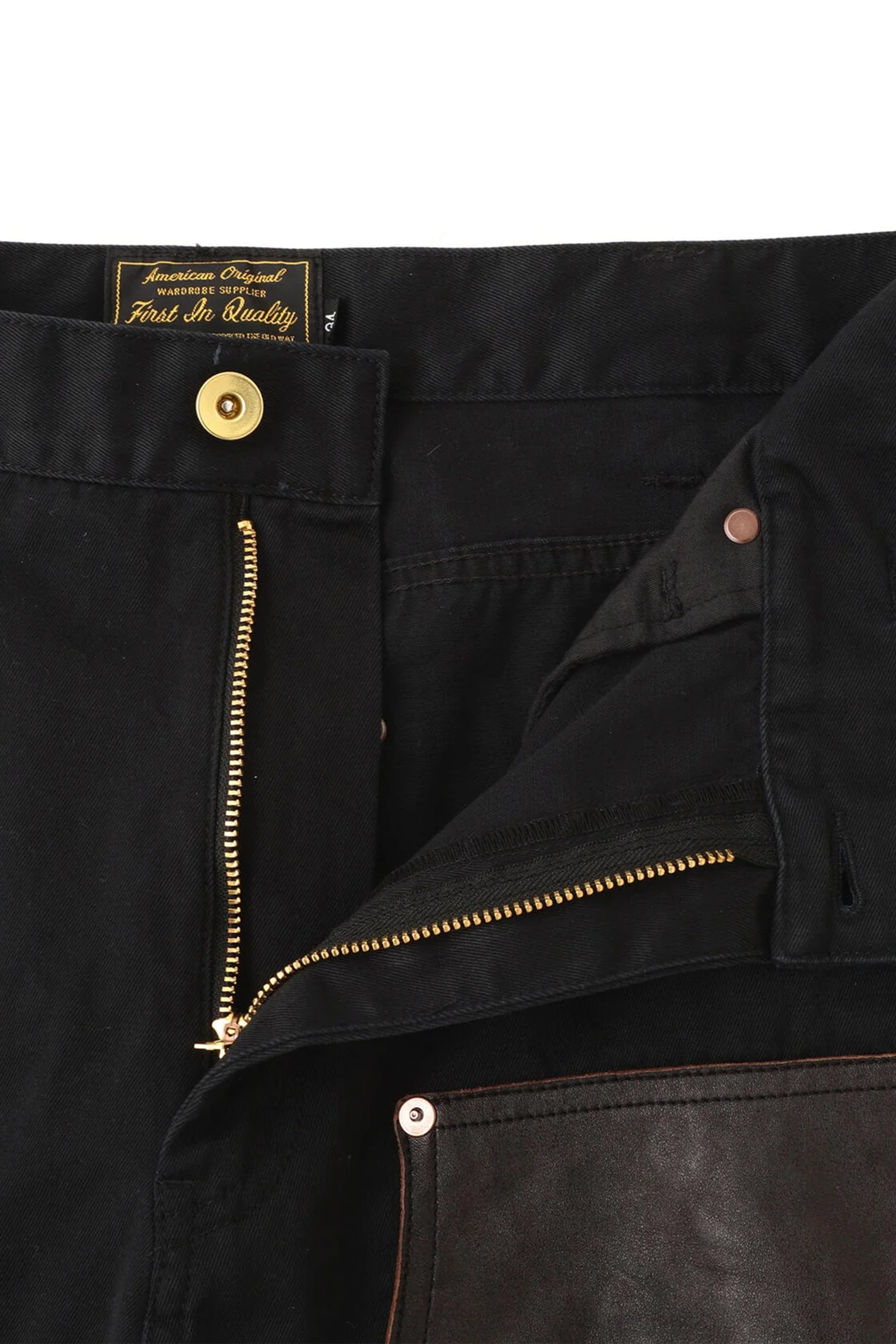 LEATHER COMB. DOUBLE KNEE PANTS