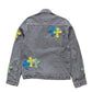 3D cross knit Denim Jacket