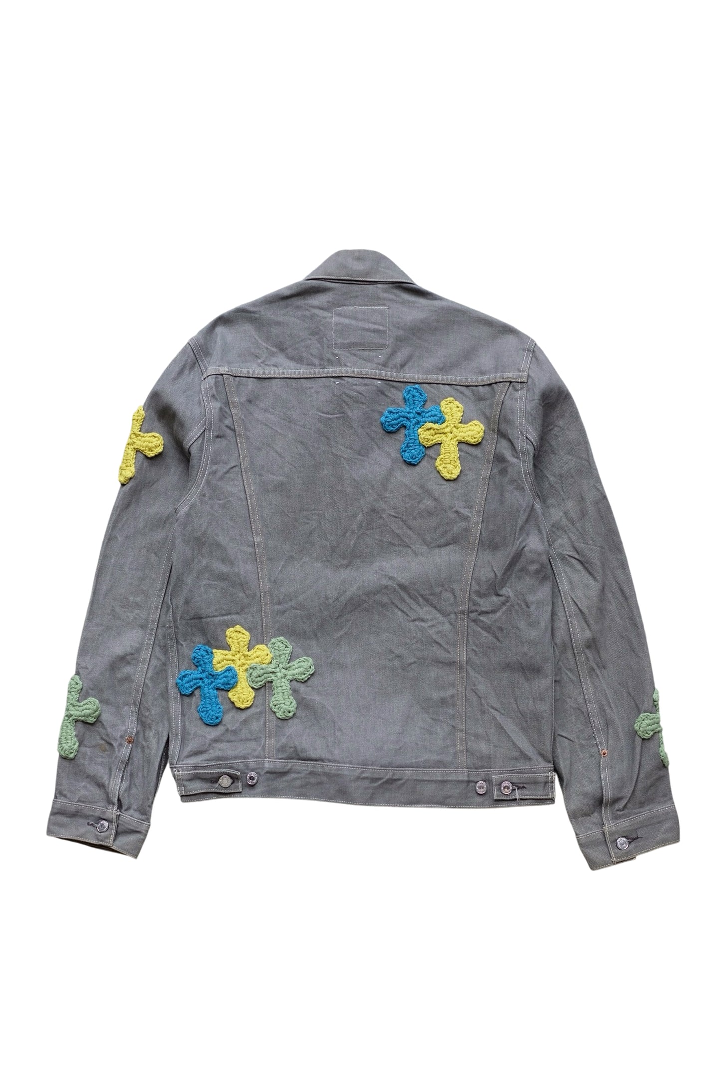 3D cross knit Denim Jacket