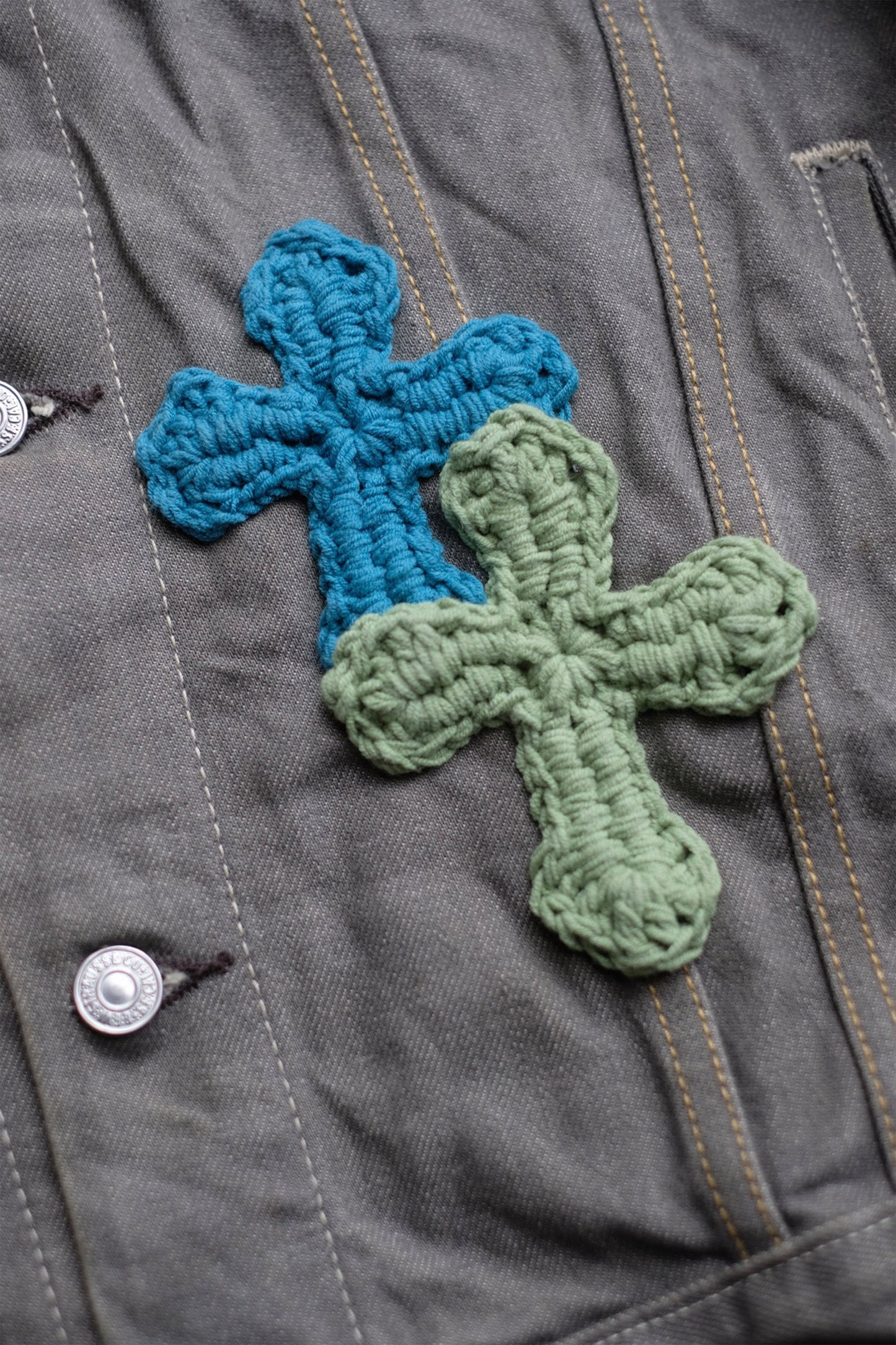 3D cross knit Denim Jacket
