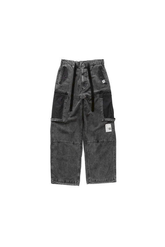 COTTON SATIN CARGO TROUSERS