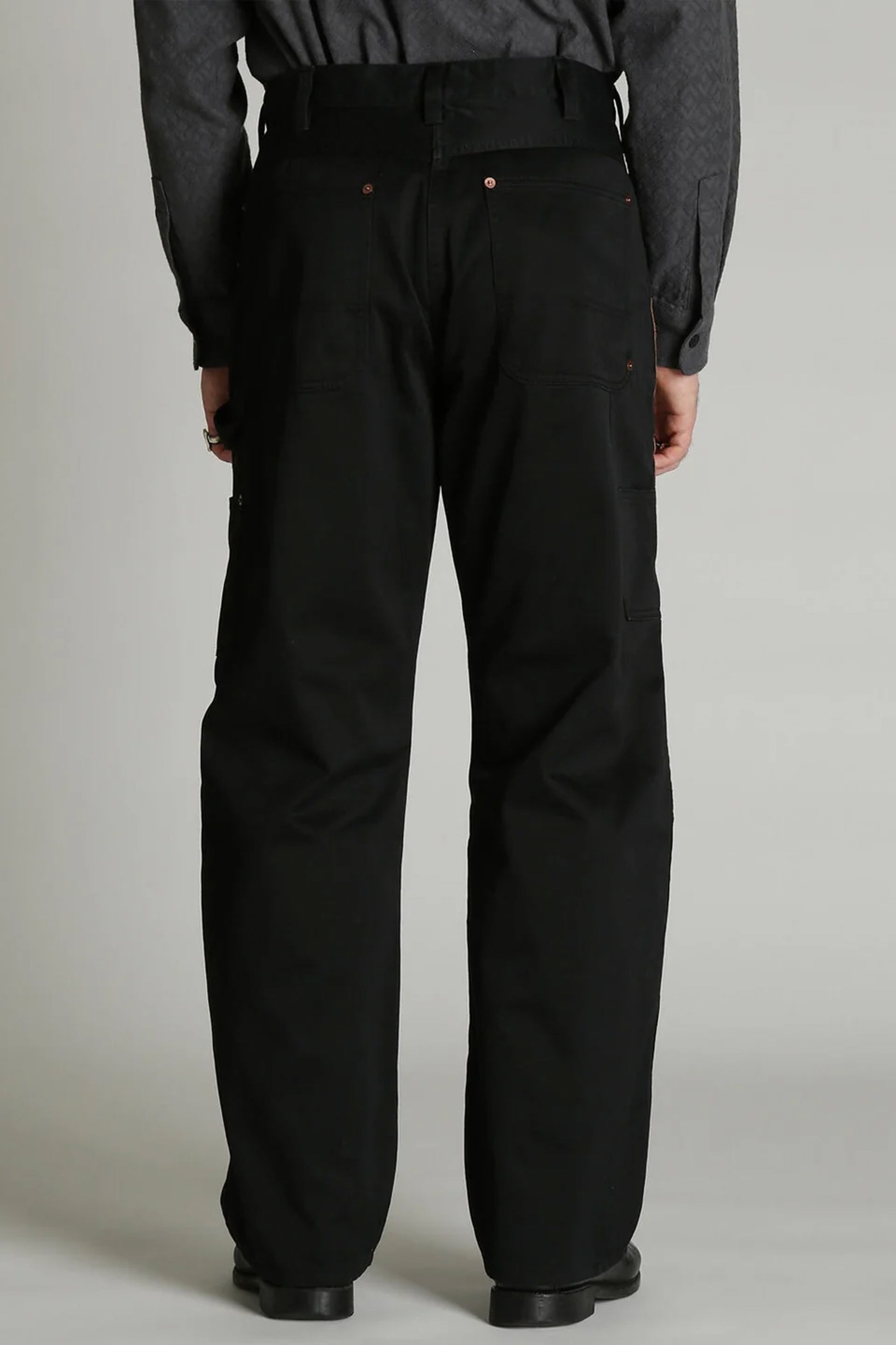 LEATHER COMB. DOUBLE KNEE PANTS