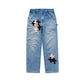 3D cross knit Denim