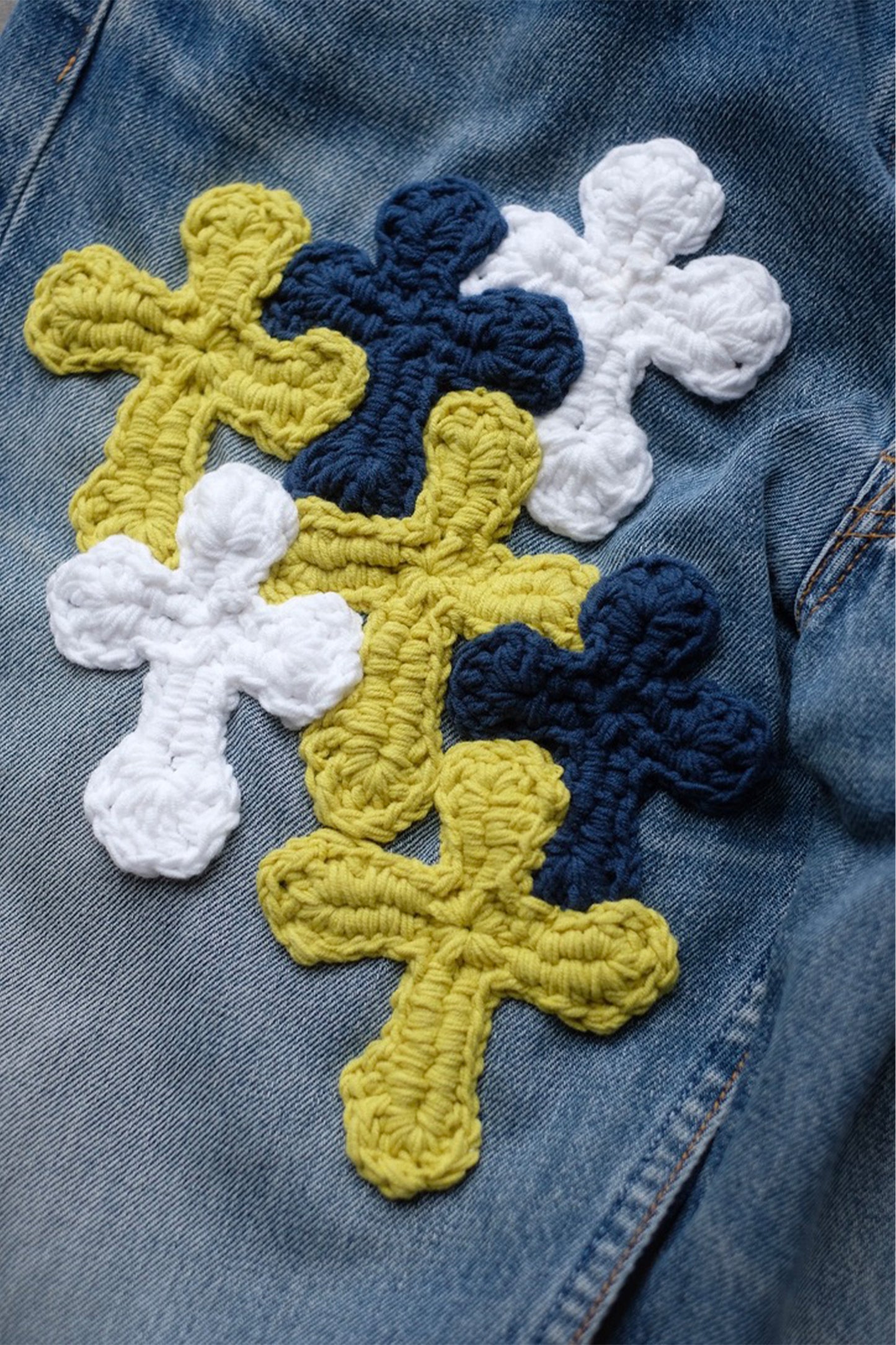 3D cross knit Denim
