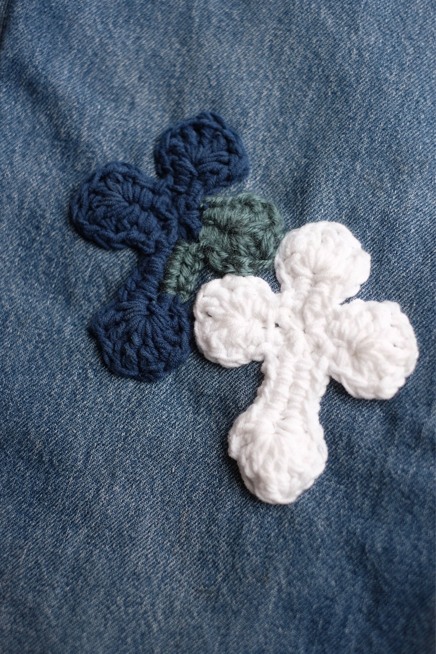 3D cross knit Denim