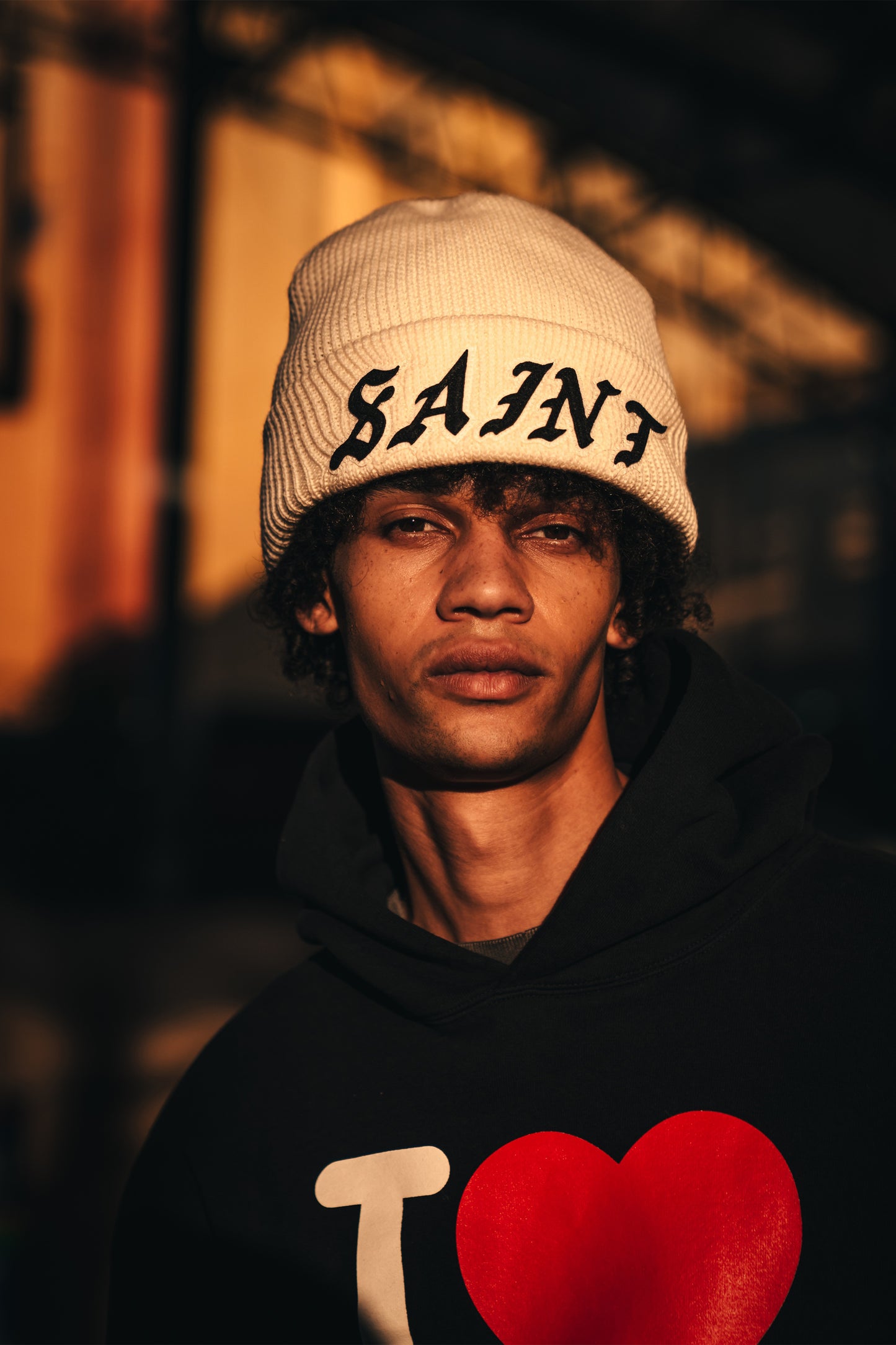 KNIT CAP/SAINT/WHITE