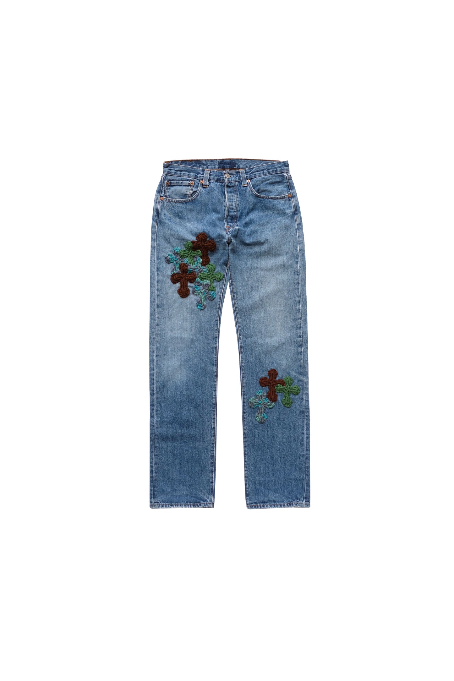 3D cross knit Denim