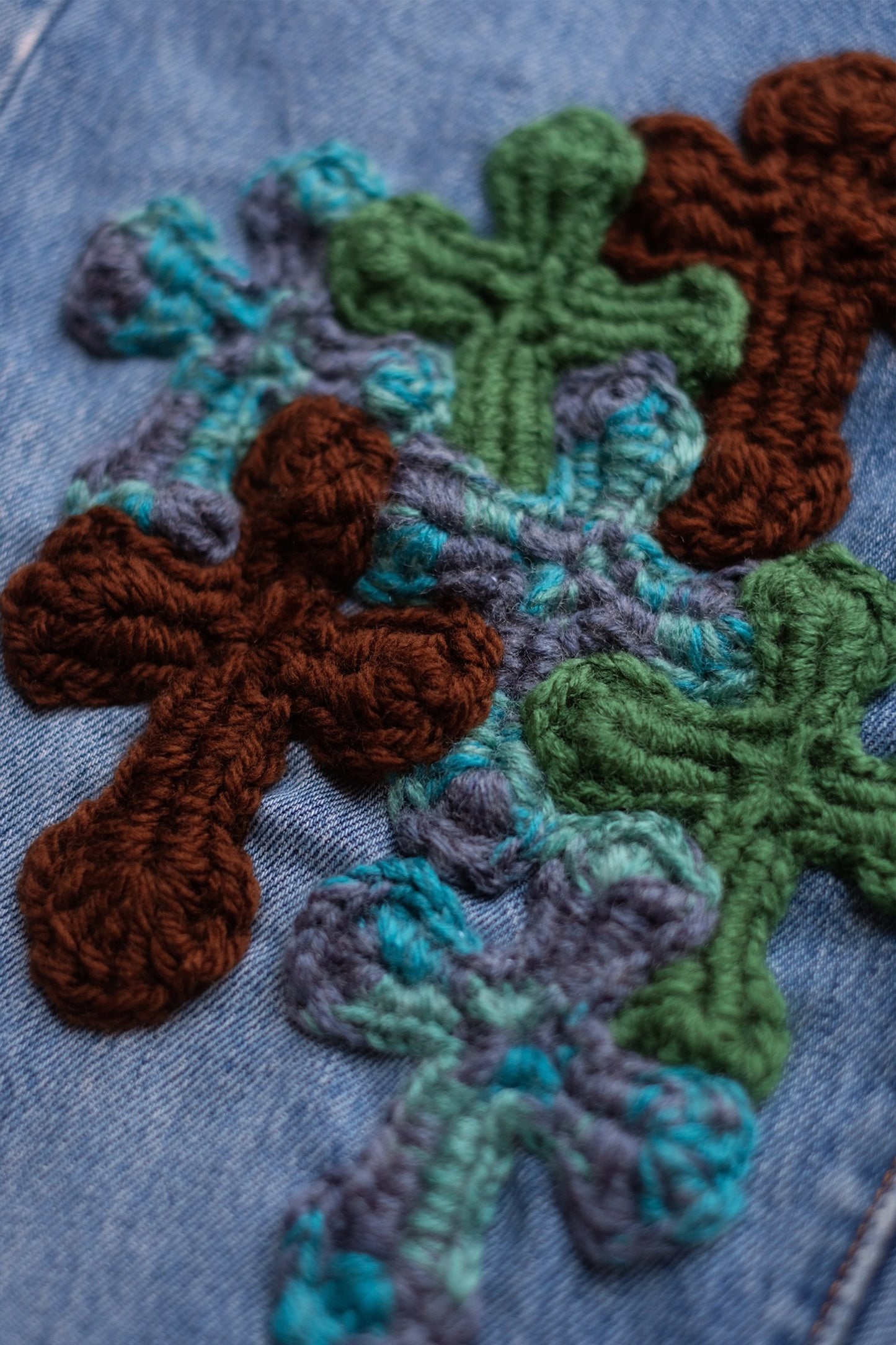 3D cross knit Denim