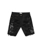 DESTROY BLACK DENIM  SHORT PANTS